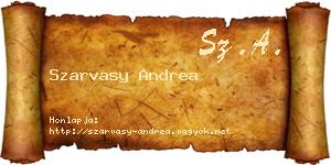 Szarvasy Andrea névjegykártya